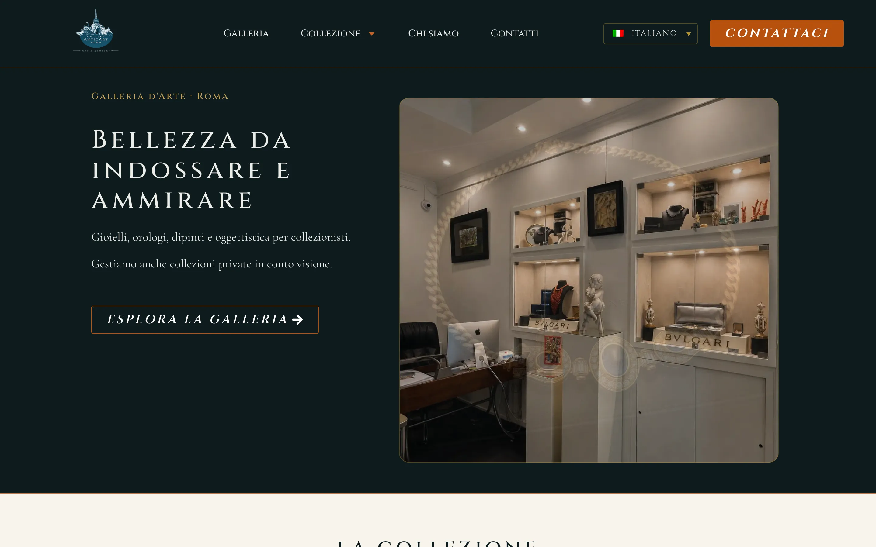 AnticArt Roma, schermata del sito